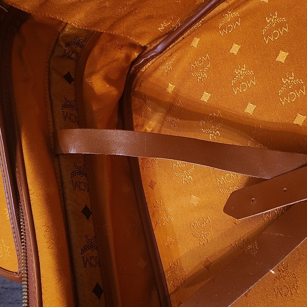 MCM Cognac Visetos Weekender Bag Vintage Made In Germany Unbranded Chains Added - Picture 16 of 17